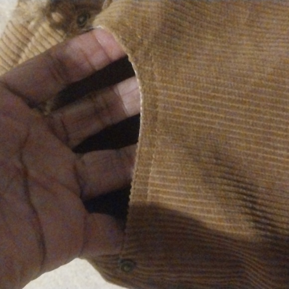 Tan Corduroy Mini Skirt Raw Hem - Picture 8 of 8